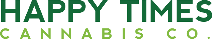 Green text written to say Happy Times Cannabis Co.