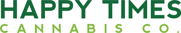 Green text written to say Happy Times Cannabis Co.